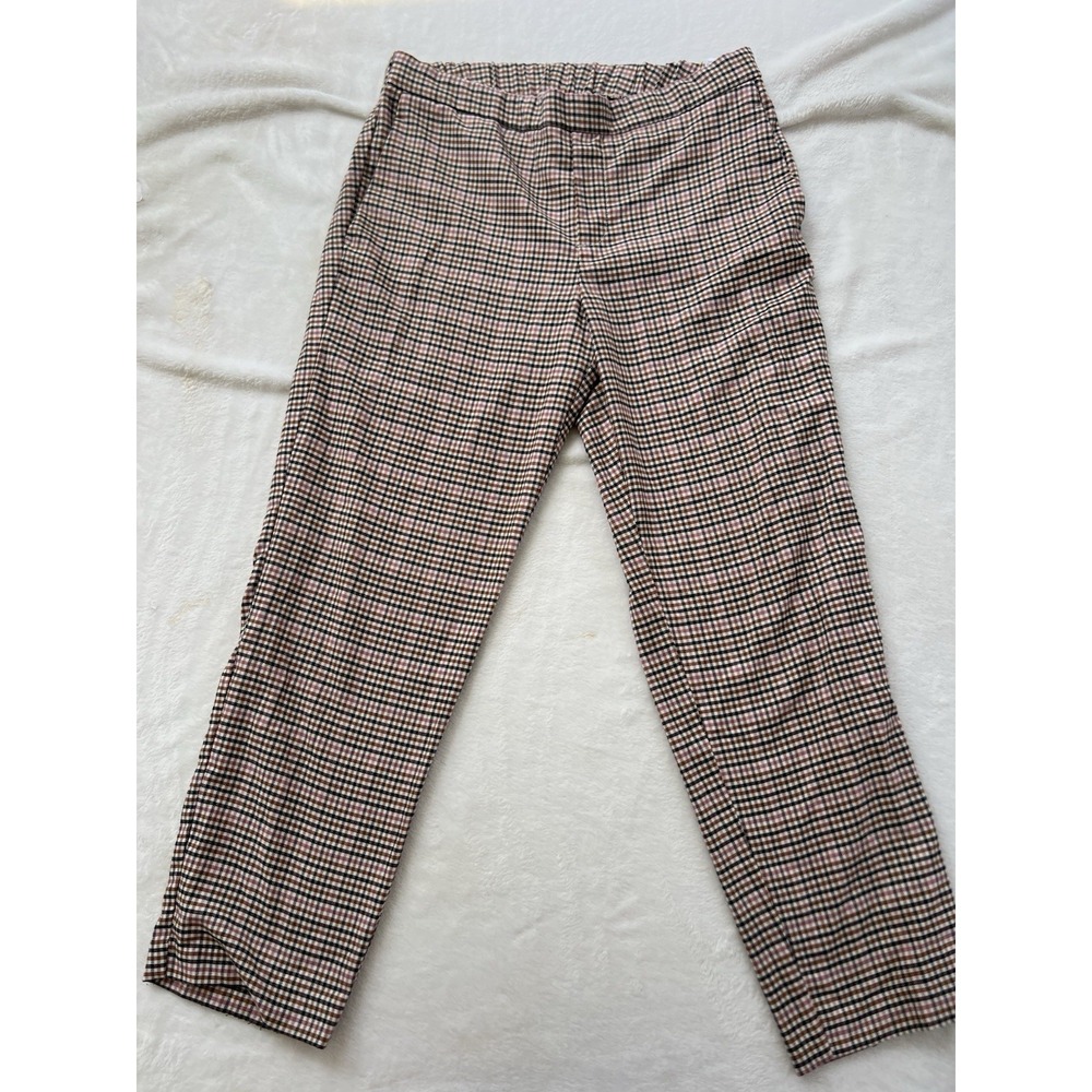 Old Navy High Waisted Houndstooth Pattern Plaid Printed Ankle Pants Size 8‎